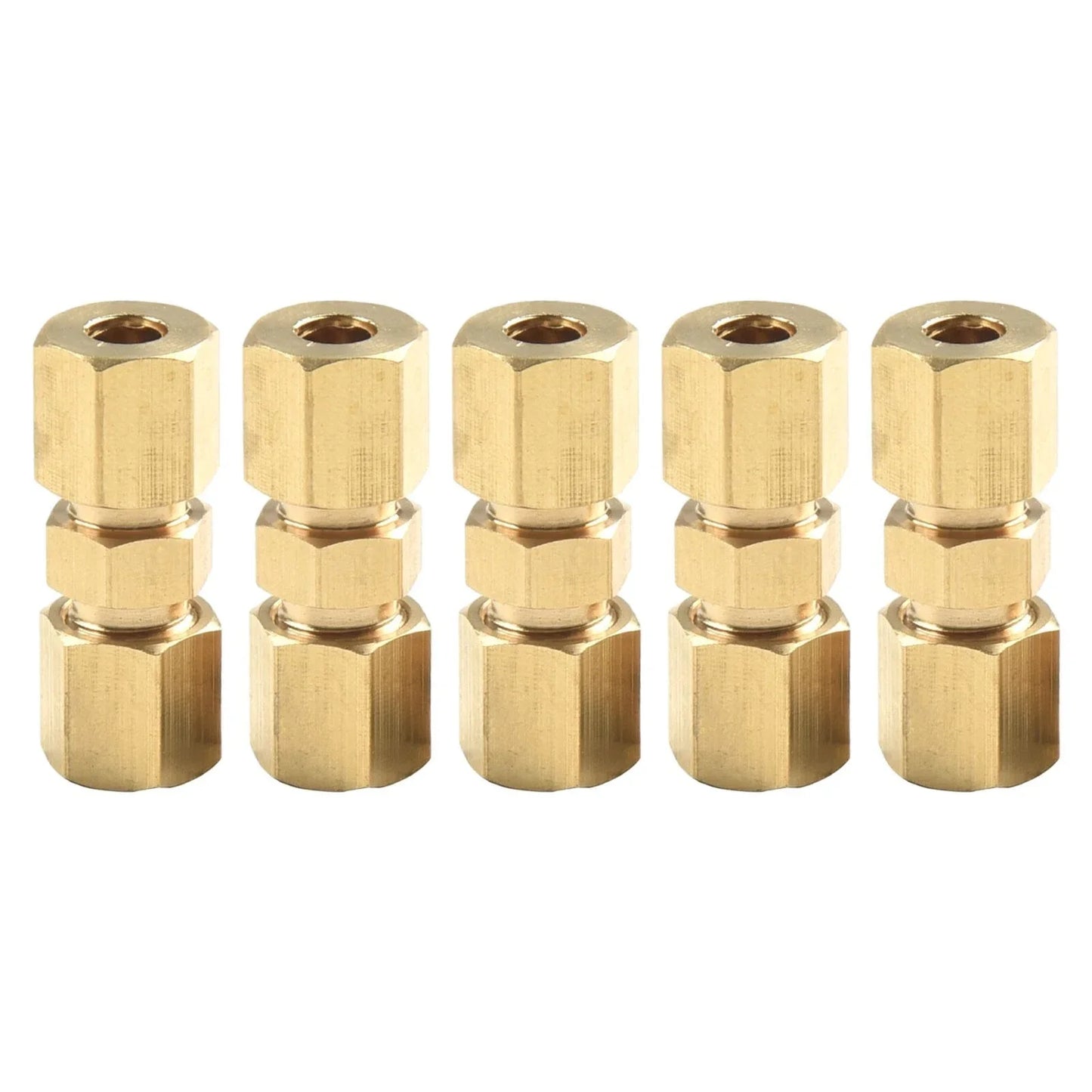 3/16 Inch Brass Inverted Flare Union Compression Fitting, 5 x Set for Vehicle