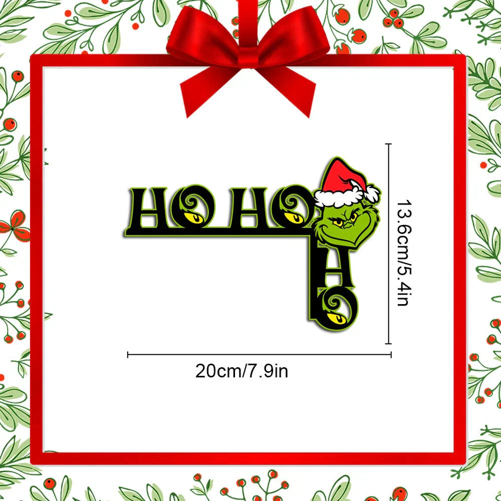 Grinch Christmas Door Frame Decoration Wooden Sign Ornaments