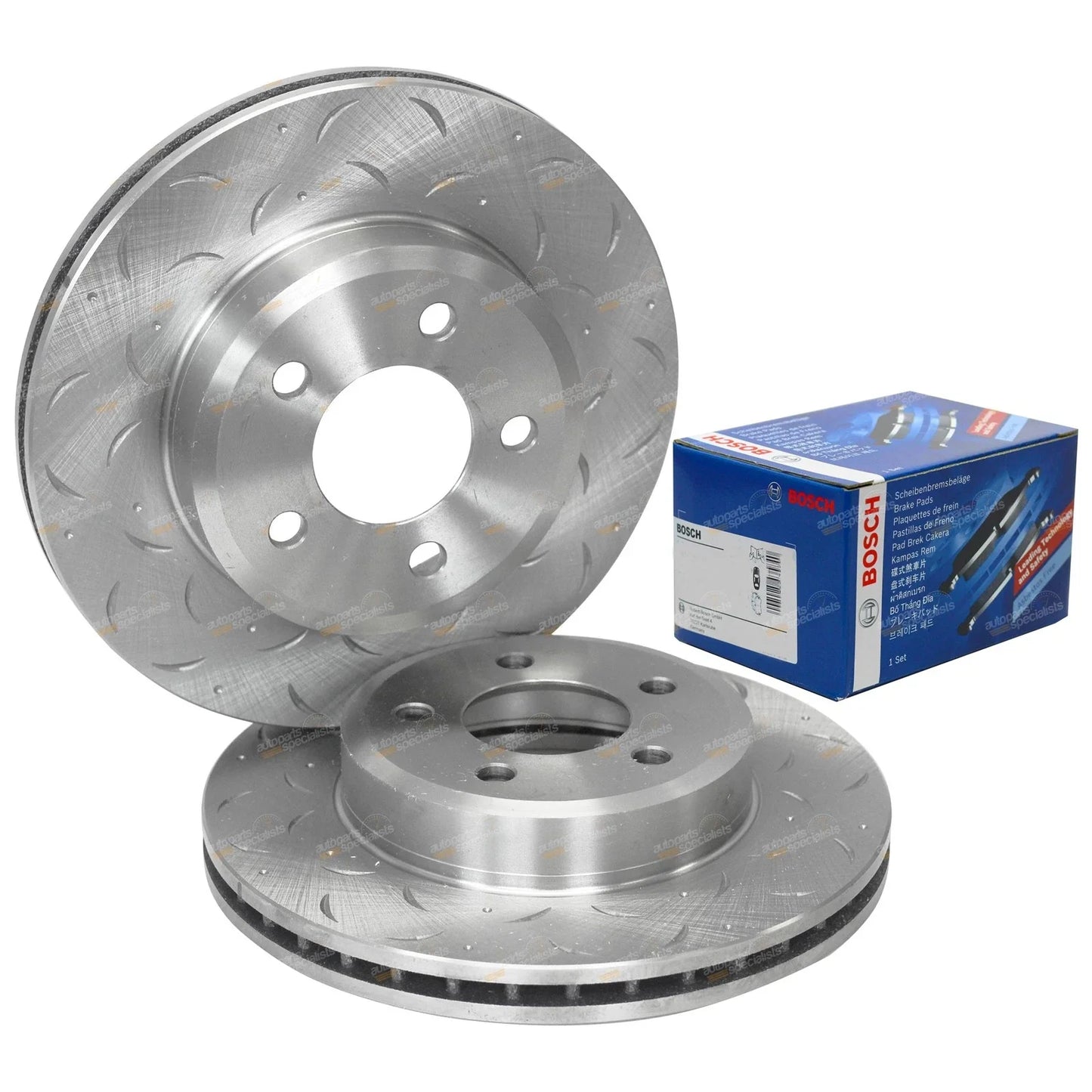 Front Drilled & Slotted Rotors + Pads for Falcon BA BF FG (2002-2012)