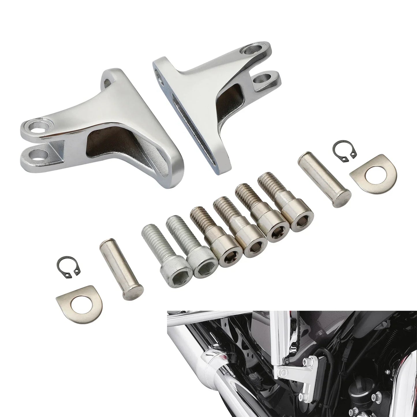 Chrome Passenger Foot Peg Mini Mount for Harley Touring Road Glide (1993-2025)
