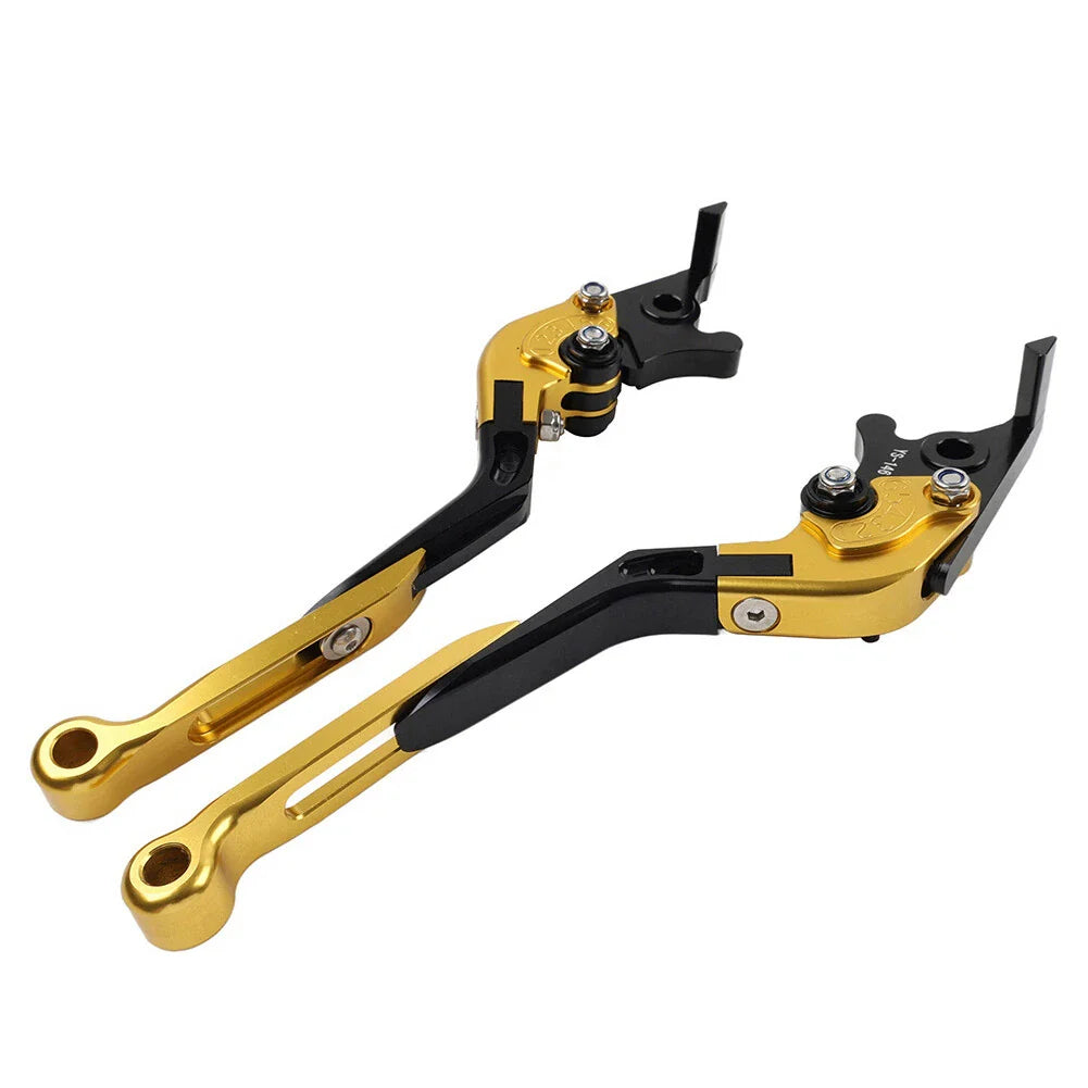 Gold Extendable Brake Clutch Levers for Suzuki GSXR750 600 750 KATANA V-STROM