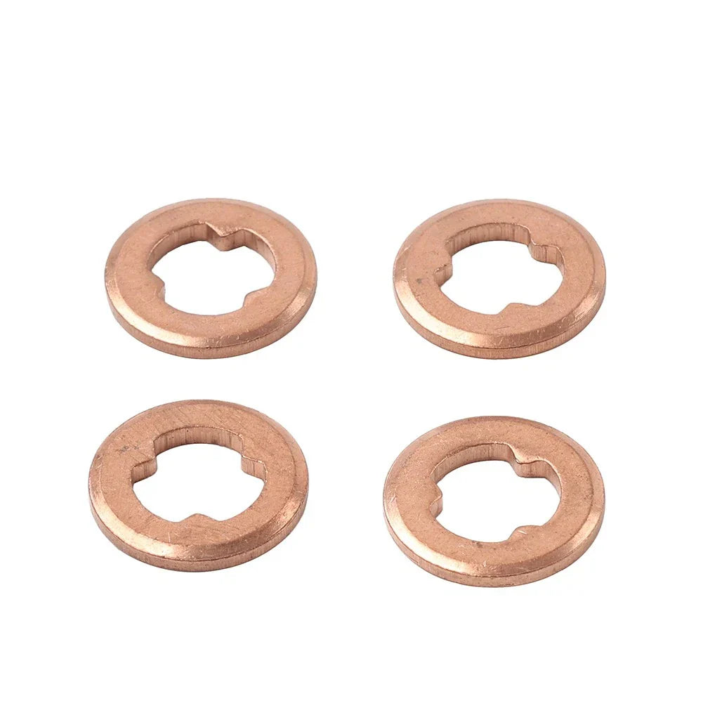 4 x Copper Diesel Injector Nozzle Seal Washers for Mazda BT-50, Ford (2006-2011)