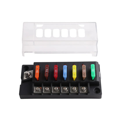 Waterproof 12V Relay Box Kit 6-Circuit Fuse Block for Auto Applications