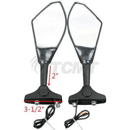 LED Turn Signal Mirrors for Kawasaki Ninja ZX-6R ZX-10R (2004 - 2011)