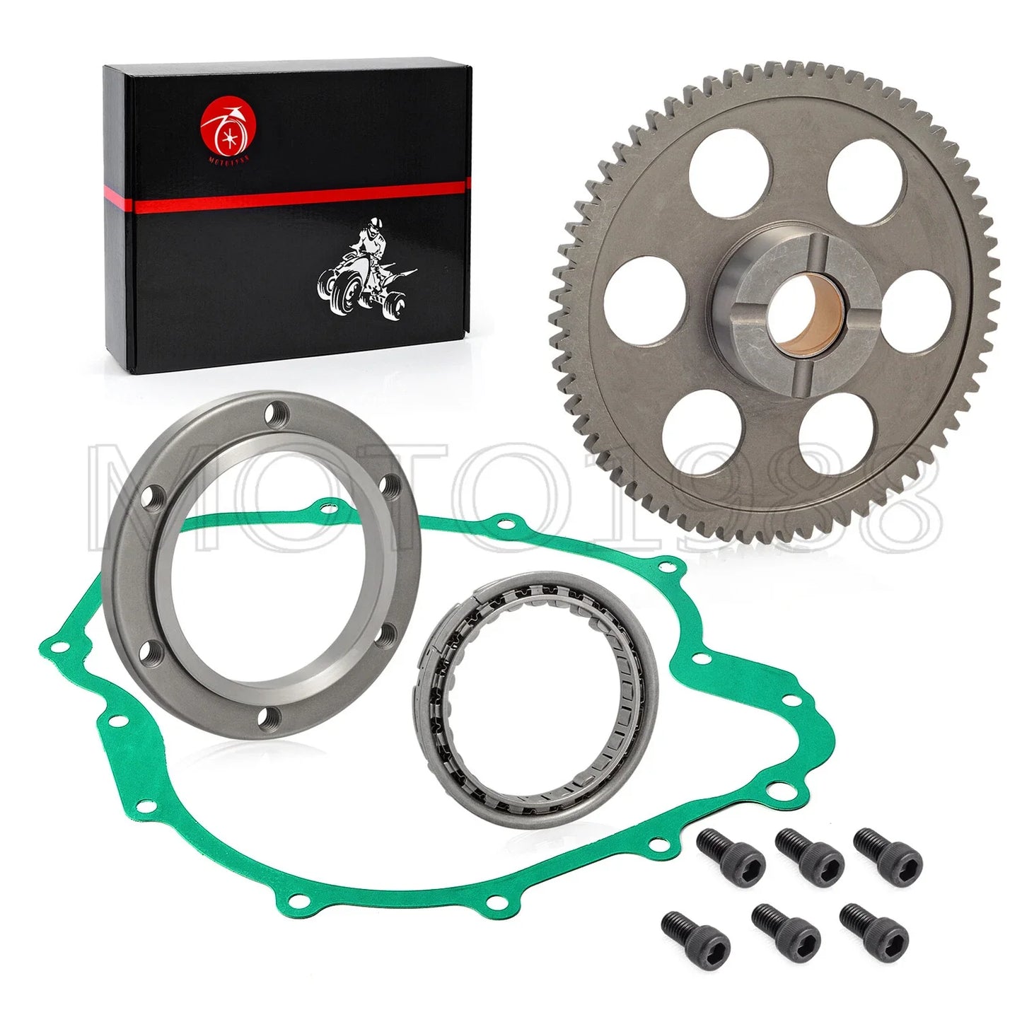 Starter Clutch kit One Way Gear Bearing Gasket for Yamaha Rhino (2003–2008)