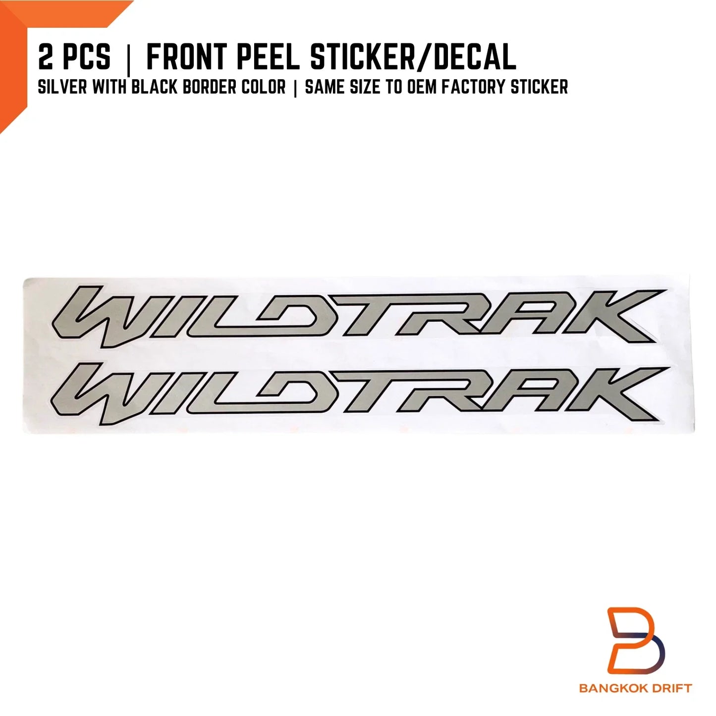 Silver Black Front Door Side Decal Sticker for Ford Ranger T6 (2012-2014)