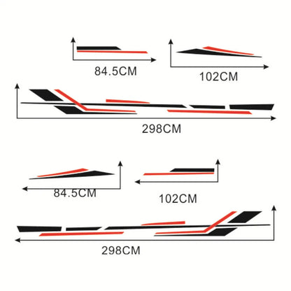 Black Red Stripes Vinyl Decal Stickers for Camper RV Trailer