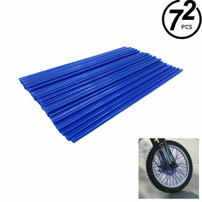 72pcs Blue Wheel Spoke Wraps for Motorcycle Dirt Bike CRF EXC YZF