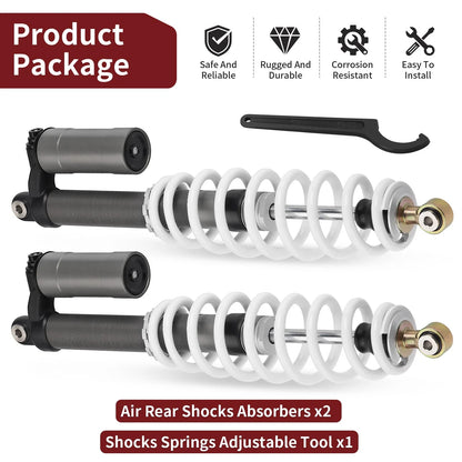 Air Rear Shocks Absorbers with Tool for POLARIS RZR S 800 EFI (2009–2012)
