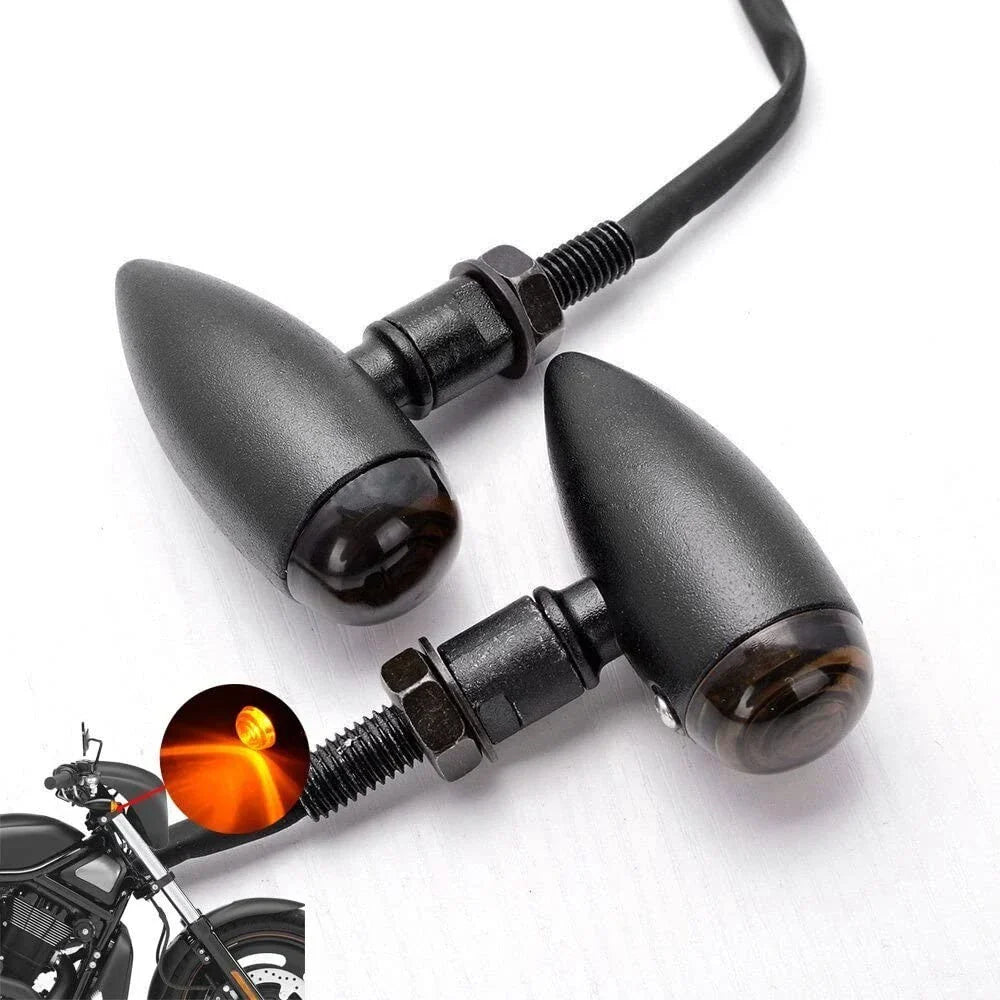 Bullet Shaped Metal Turn Signal Lights for Motorcycle (Mini)
