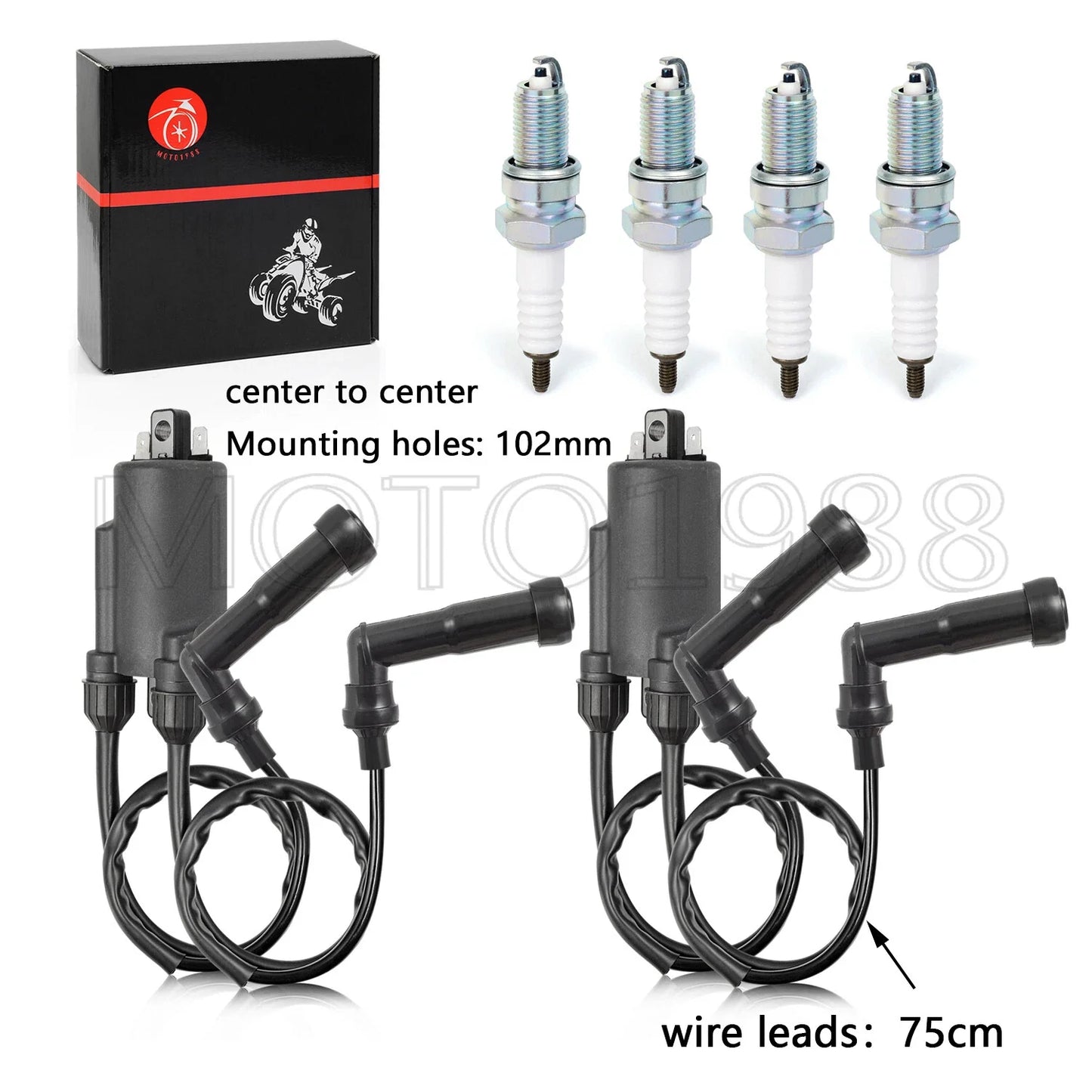 Ignition Coil Spark Plug W/ Cap Kit for HONDA Goldwing GL1100I (1980–1981)