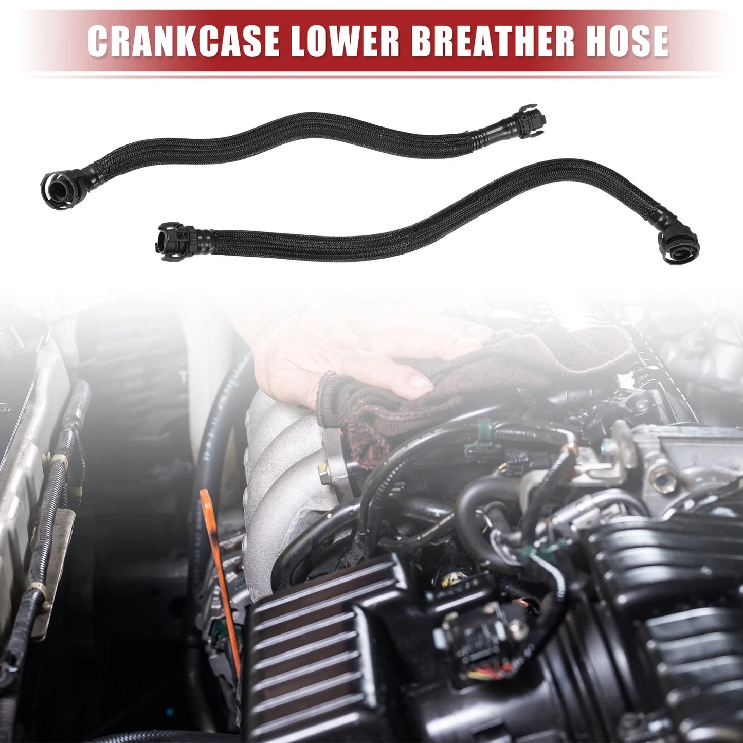 Pair Crankcase Lower Breather Hose for BMW X5 E70 xDrive 50i (2010-2013)