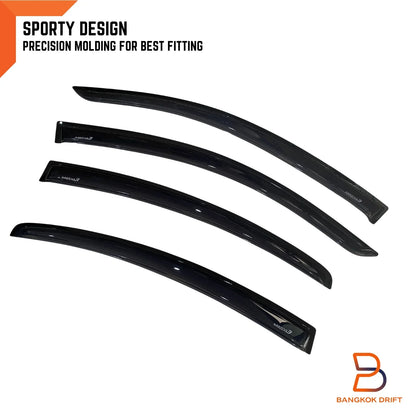 Tinted Black Weather Shield Visor Rain Guard for Mazda 3 BK Sedan (2003-2009)