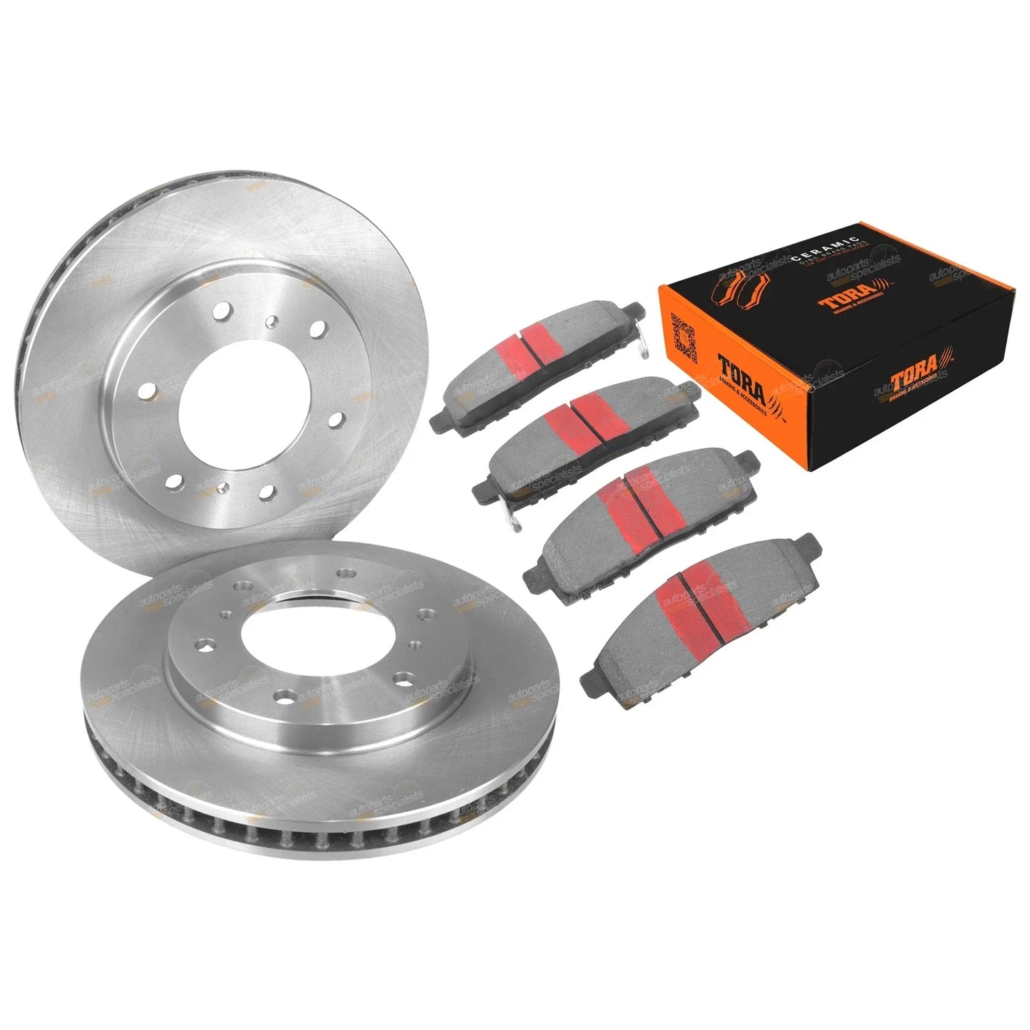 Front Disc Rotors + Pads Set for Mitsubishi Challenger PB PC (2009 - 2015)