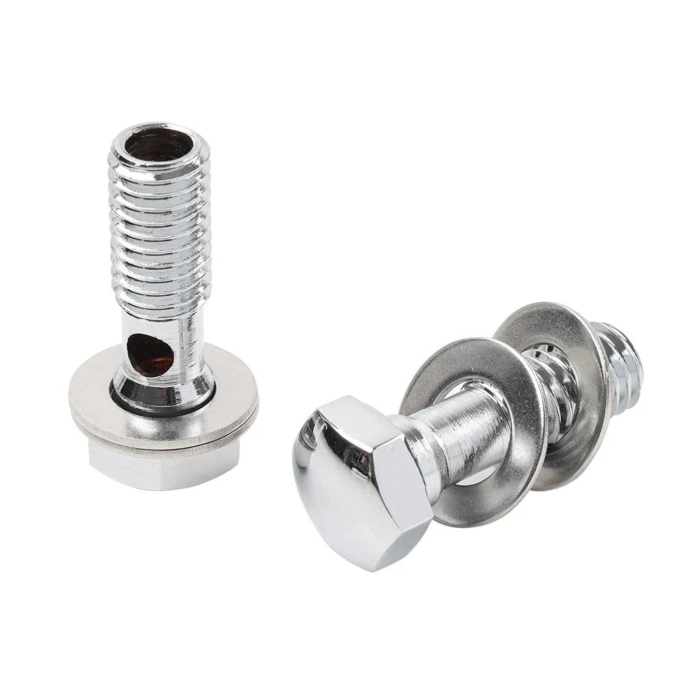 Chrome Head Breather Bolts for Harley Road King FLHR, Softail FXST (1994-1999)
