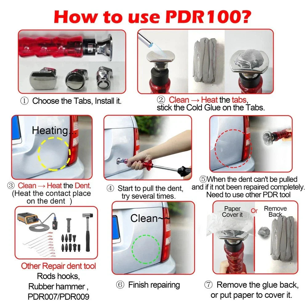Slide Hammer Dent Puller with Accessories for Automotive Repair Tool