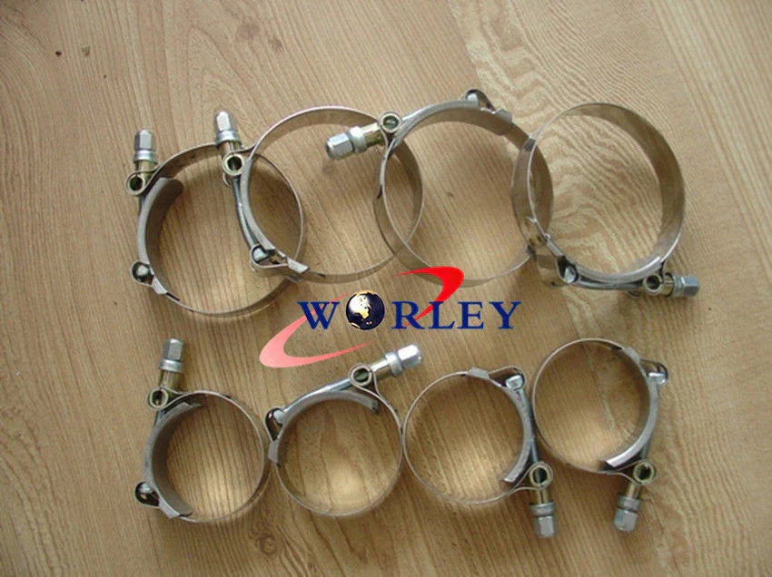 10 x T Bolt Stainless Steel Silicone Hose Clamps ID 80mm