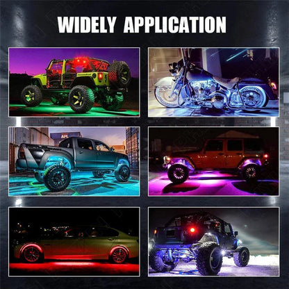 8x RGB LED Rock Lights for Offroad Truck Underbody Neon Lamps (2015-2023)