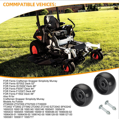2 x Deck Wheels Kit for Ferris Simplicity Snapper Pro