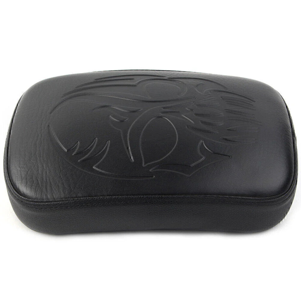 Black Rear Passenger Pillion Pad Seat with 8 Suction Cups for Harley Bobber