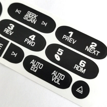 Radio Button Repair Decal Sticker for 2002-2006 Cadillac Isuzu Black