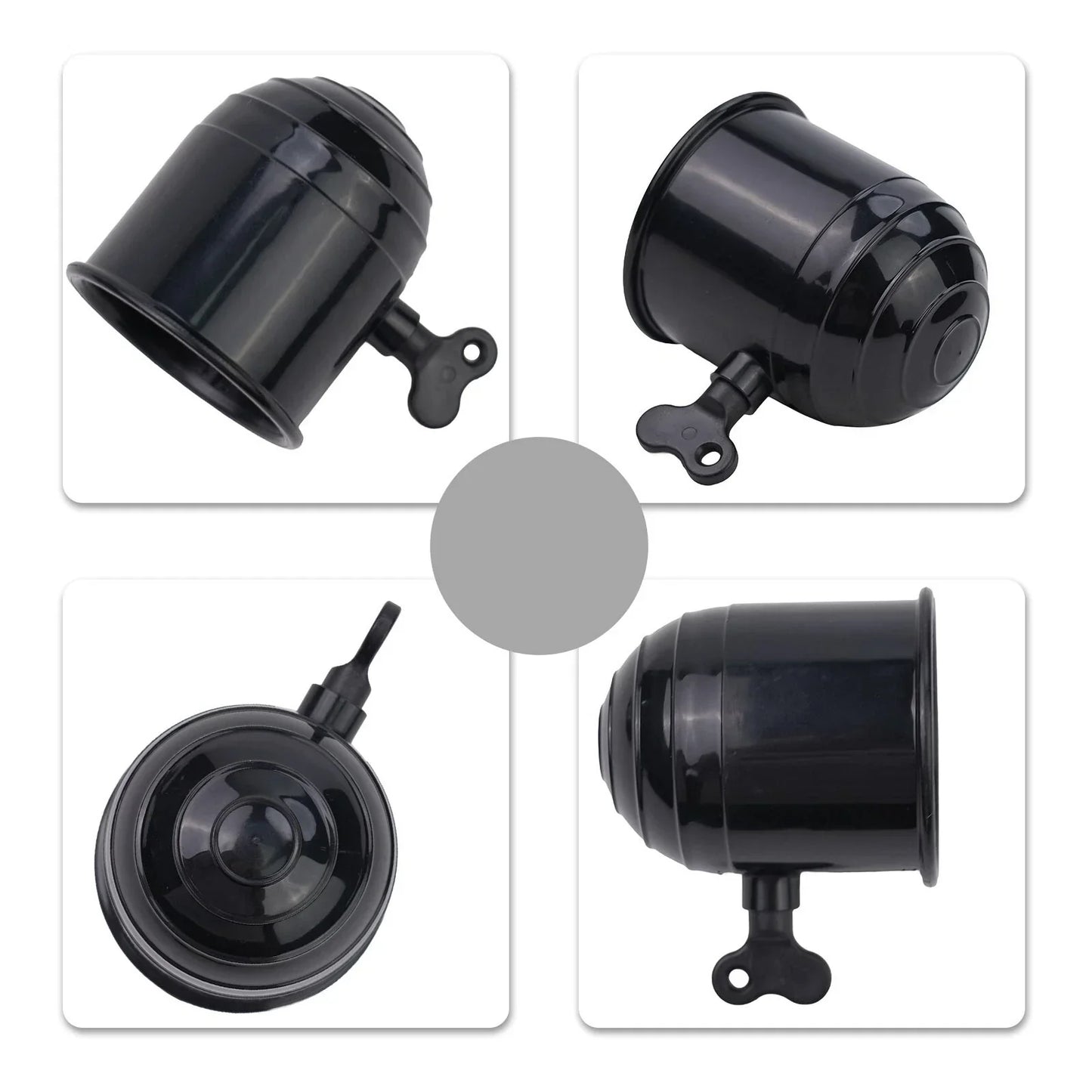 1pc 50mm Car Tow Bar Ball Cover Lockable Key Towing Hitch Trailer Protector Cap