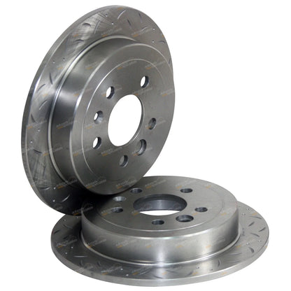 Rear Disc Rotors Drilled + Slotted for Ford Falcon AU (1998 - 2000)
