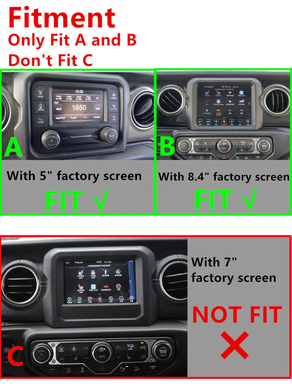 8.4'' Car Stereo GPS Head Unit for Jeep Wrangler JL/Gladiator (2018-2024)