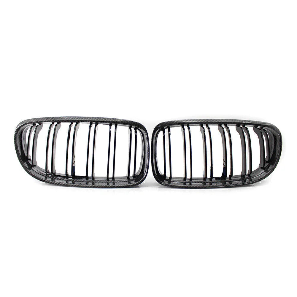 Carbo & Black Double Slat Front Kidney Grille for BMW E90 E91 325i 328i 335i (09-12)