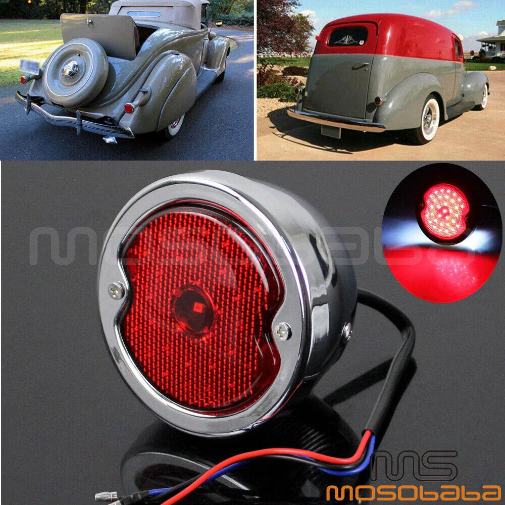 LED Tail Light Assembly Red Lens for Ford Model Pick-ups & Wagons (1933-1936)