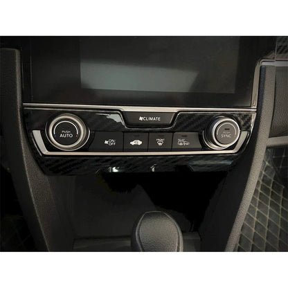 Carbon Fiber Center Console A/C Switch Cover Trim for Honda Civic (2016-2021)