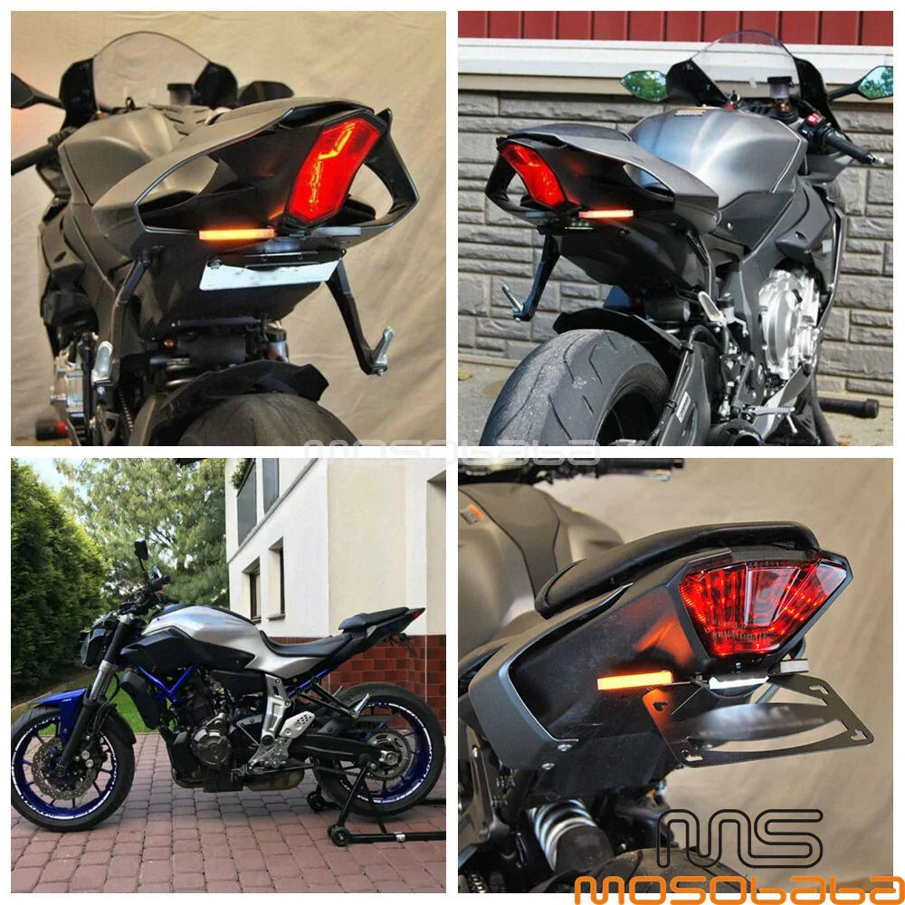 Rear Tail Tidy License Plate Holder LED Turn Signal Light for Yamaha MT-07 (2014-2023)