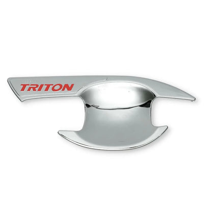 Chrome Red  Door Handle Insert Bowl Cup Trim for Mitsubishi Triton L200 (15-22)