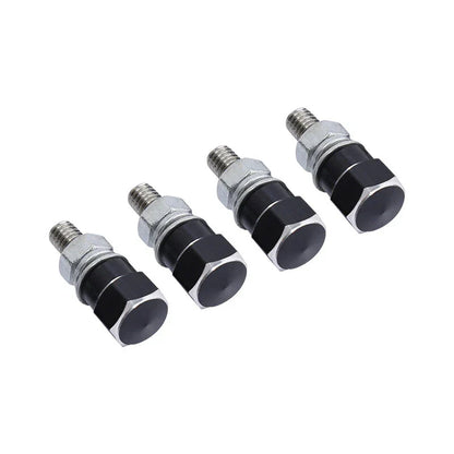 4 x Aluminum Black & Silver Hex License Plate Frame Bolts for Harley Yamaha