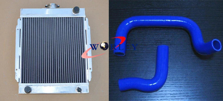 3 Row Aluminum Radiator + Black Silicone Hose for Datsun 1200 120Y (1970-1972)