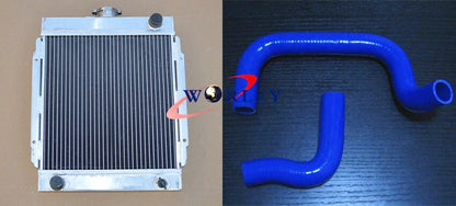 3 Row Aluminum Radiator + Black Silicone Hose for Datsun 1200 120Y (1970-1972)