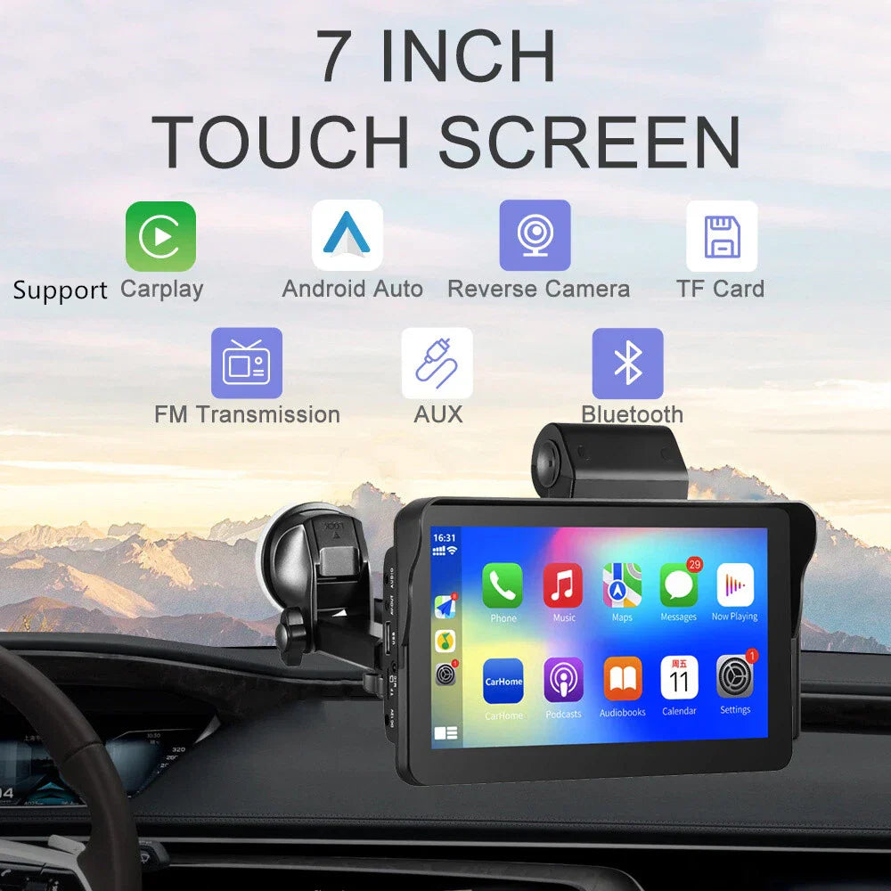 7" Touch Screen Multimedia Player w/ DVR & 64G TF Card for Car - Carplay FM BT