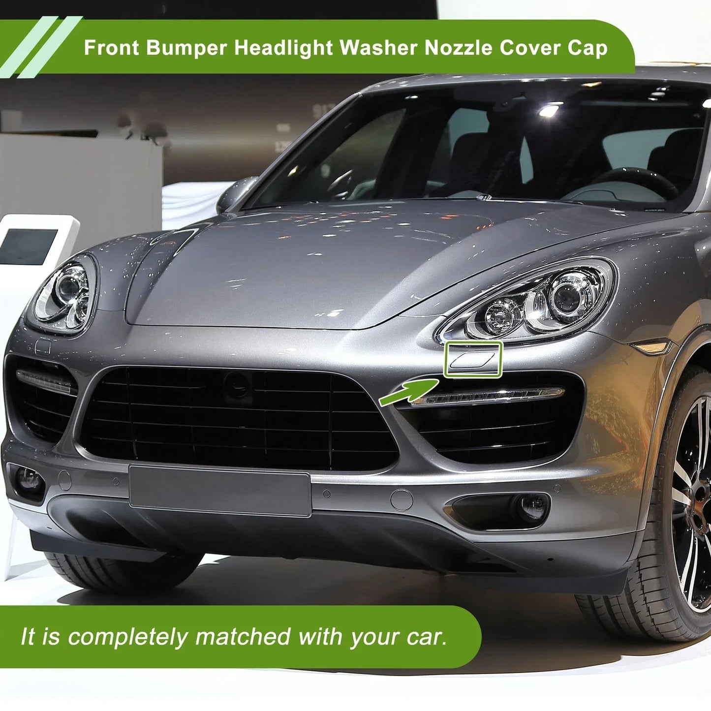 Washer Nozzle Cover Cap for Porsche Cayenne 958 (2011-2018) Black