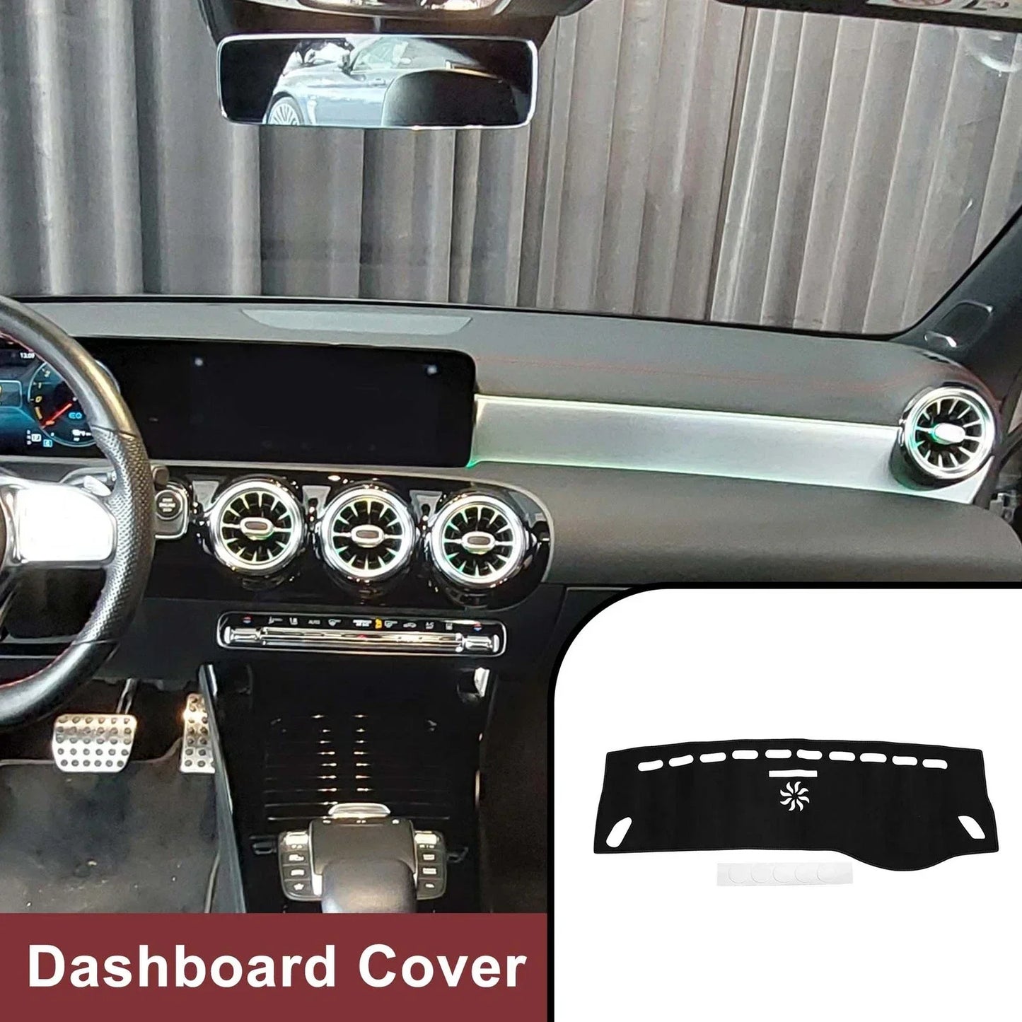 Dashboard Cover Mat for Mercedes CLA 2013-2019 Sun Protector Pad Black