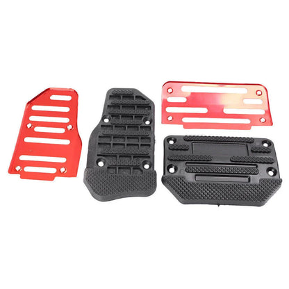Aluminum Anti-Slip Manual Brake Footrests for Auto Sport Pedals - Red