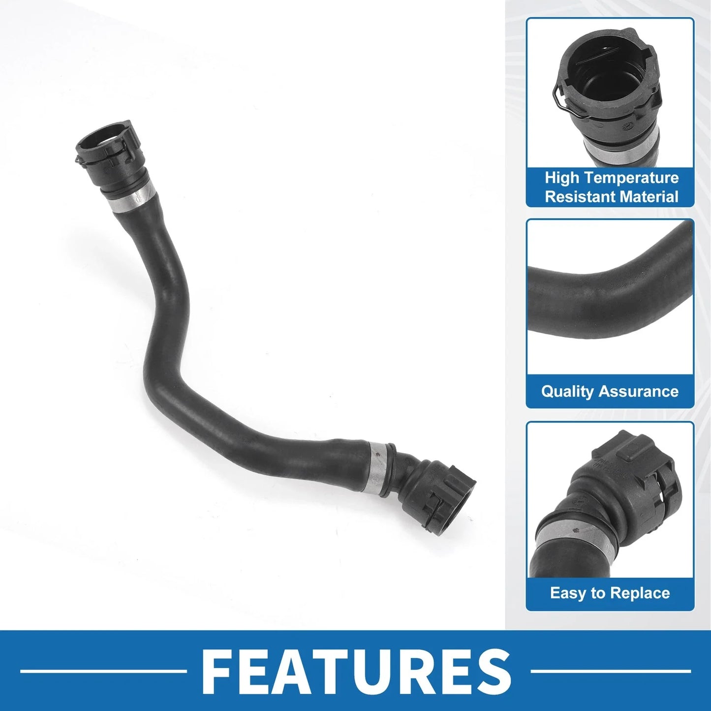 Engine Radiator Hose for BMW X5 (2000-2003) Rubber Black 1 Pc