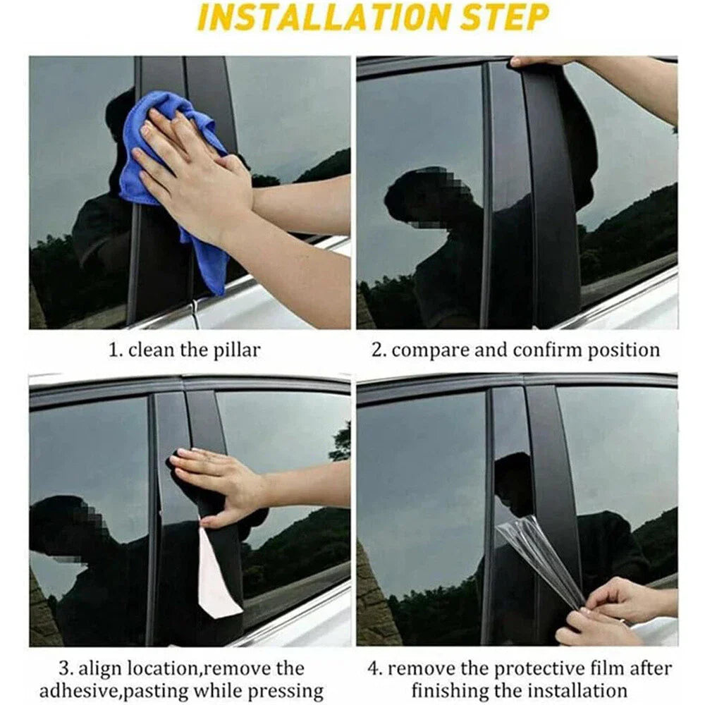 6pcs Car Window Pillar Posts Trim for Toyota Sienna (2021-2024)
