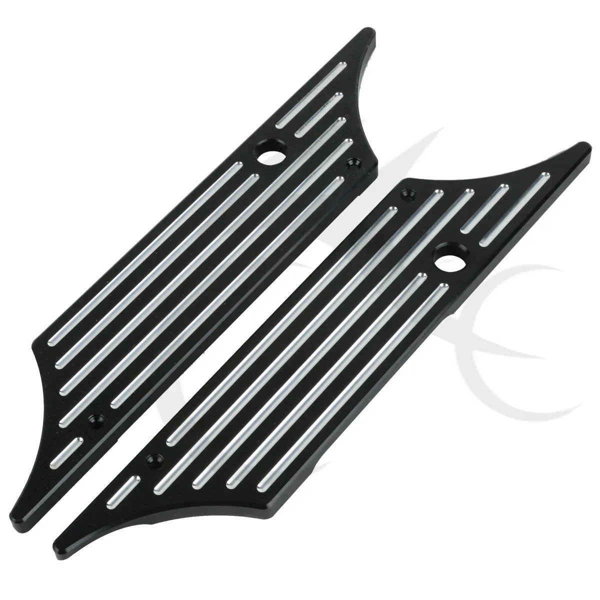 Black/Chrome Hard Saddlebags Latch Covers for Harley Touring Road Glide (93-13)
