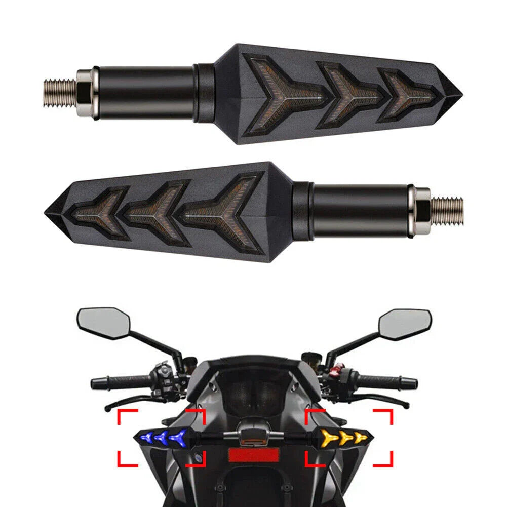 Amber LED Turn Signal Blinker Lights for Motorcycle Tail Brake Lamp