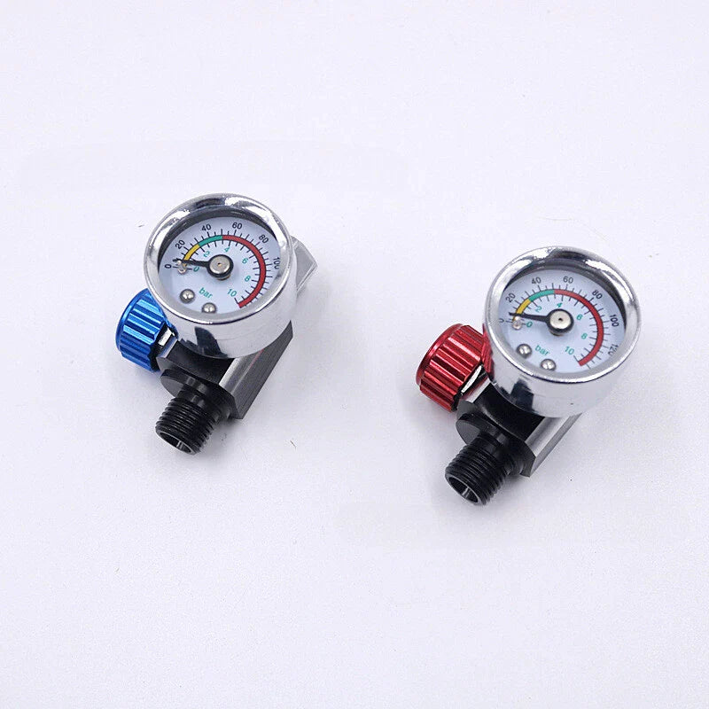 2 x Universal G1/4 Paint Spray Gun Regulator Gauge for All Vehicles