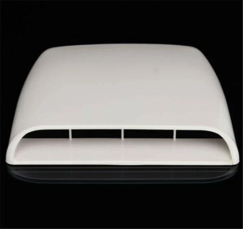 White Decorative Air Flow Intake Hood Scoop Vent Cover for Universal Cars