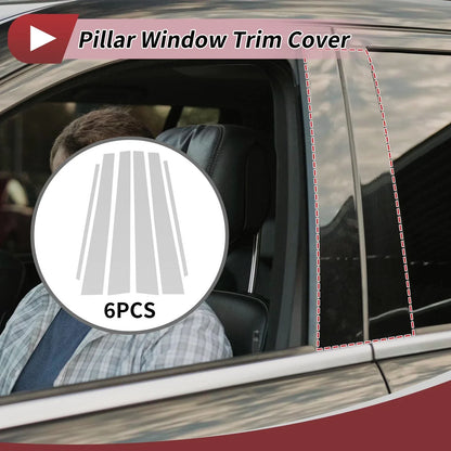 6 Pcs Door Pillar Window Trim for Lexus GS (1998-2005) Silver Tone
