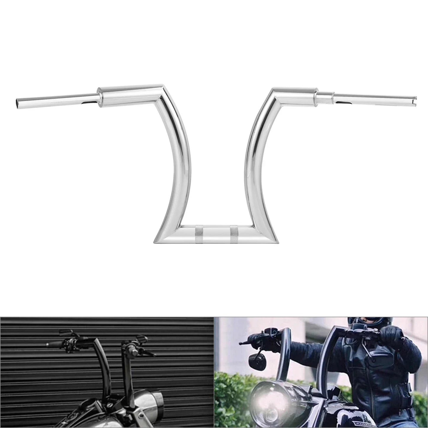 18" Rise 2" Hanger Bar Handlebar for Harley Softail Fatboy Chrome