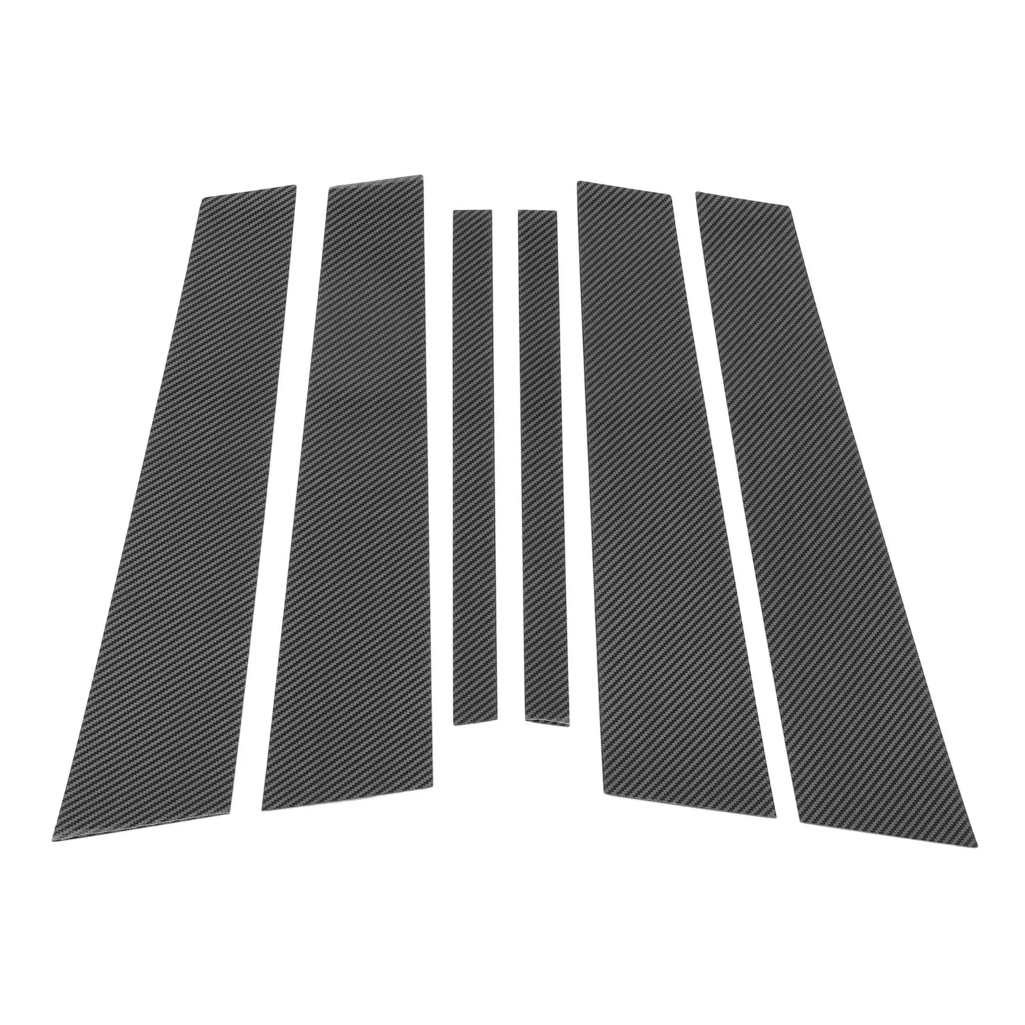 6 x Door Pillar Window Trim for BMW 1-Series (2008-2016) Carbon Fiber Pattern Black
