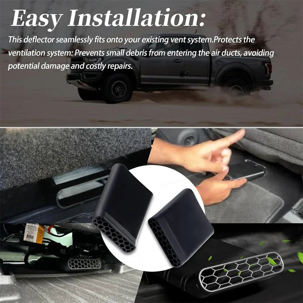 Rear Floor Vent AC-Heat Deflector for Ford F150 Lightning Raptor (2022-2024)